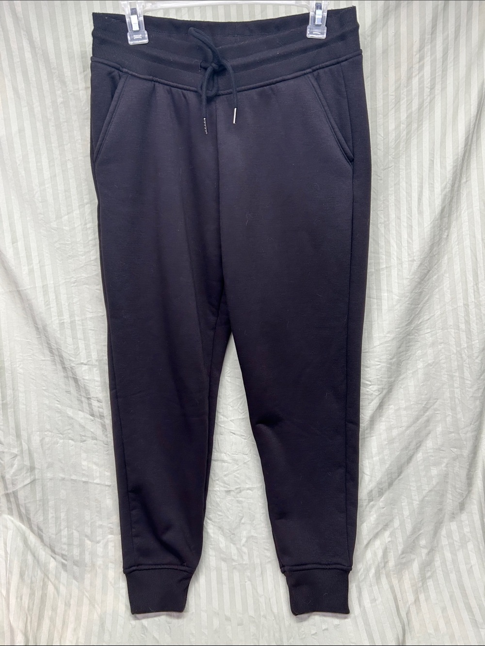 Women's Fleece Lined Black Drawstring Jogger Leggings